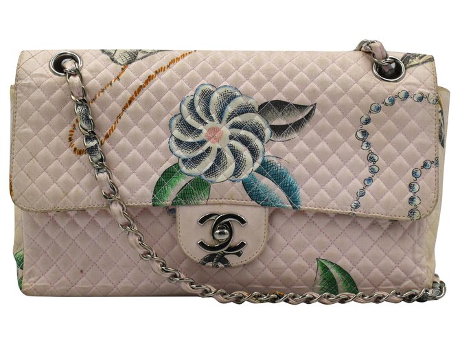 Chanel vintage 1996 TIMELESS CLASSIC handbag Pink Cloth Metal  ref.236354