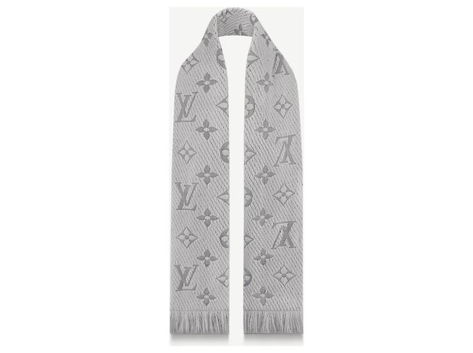 Louis Vuitton LV Logomania Schal neu Grau Wolle