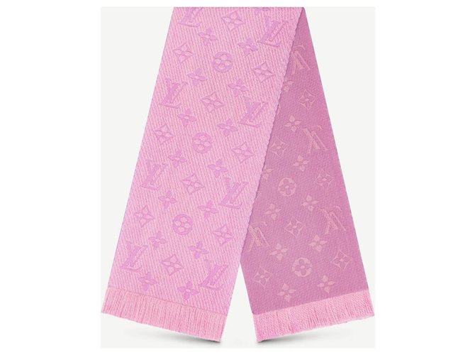 Louis Vuitton LV Logomania Schal neu Pink Wolle  ref.236367