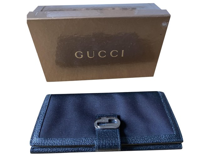 Gucci Purses, wallets, cases Black Leather Cloth  ref.236378