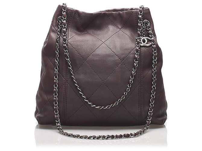 Chanel Black Surpique Lambskin Leather Shoulder Bag  ref.236526