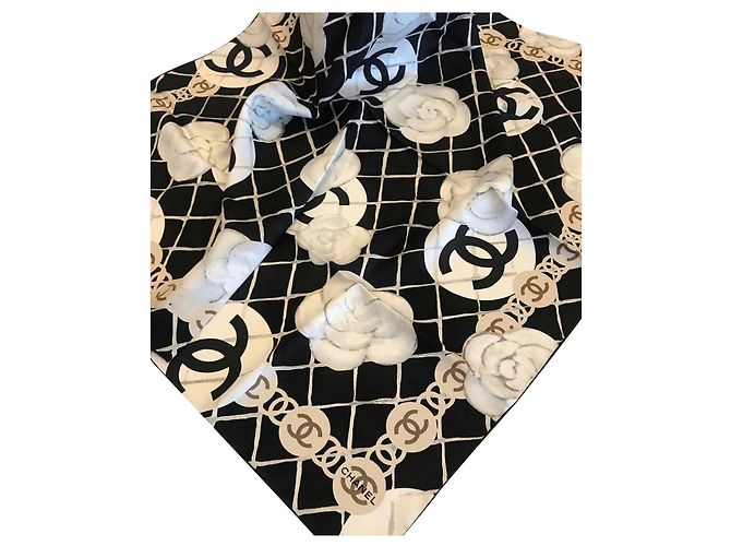 Lenço CHANEL SEDA Preto