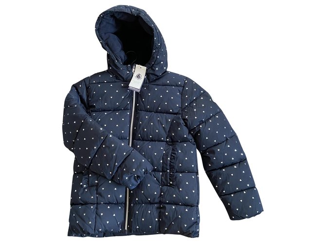 Petit Bateau Girl Coats outerwear Navy blue Synthetic  ref.236597