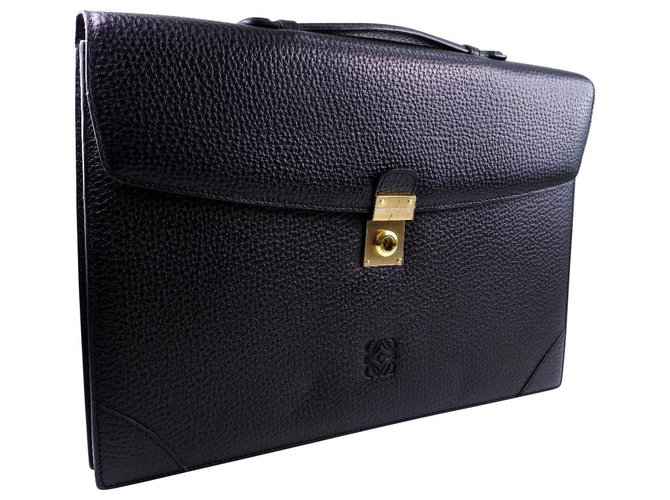 Loewe Briefcase Black Leather  ref.236624