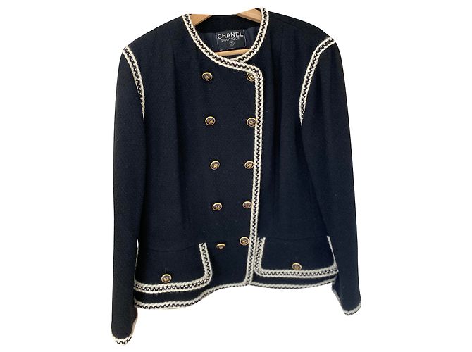 Chanel Jackets Black White