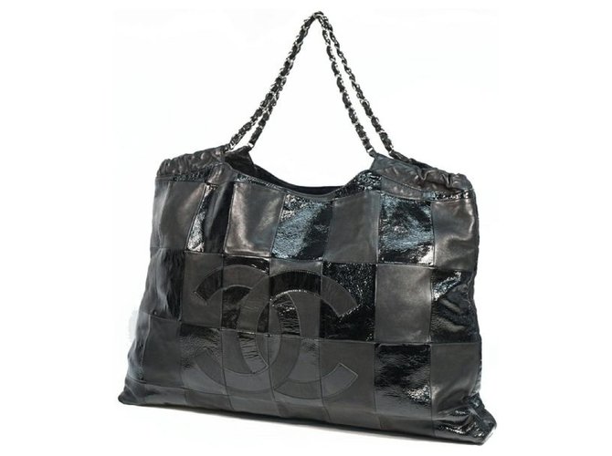 CHANEL Deca coco chain shoulder Womens tote bag black Leather  ref.236739