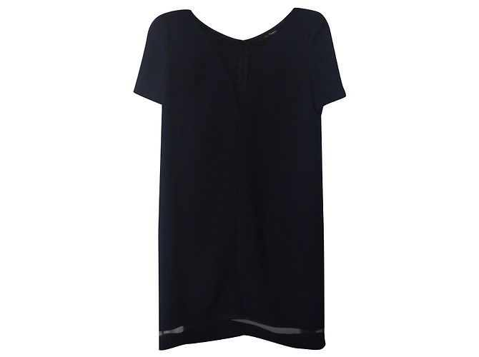 The Kooples Kleid Dunkelblau mit Spitzendetails Schwarz Marineblau