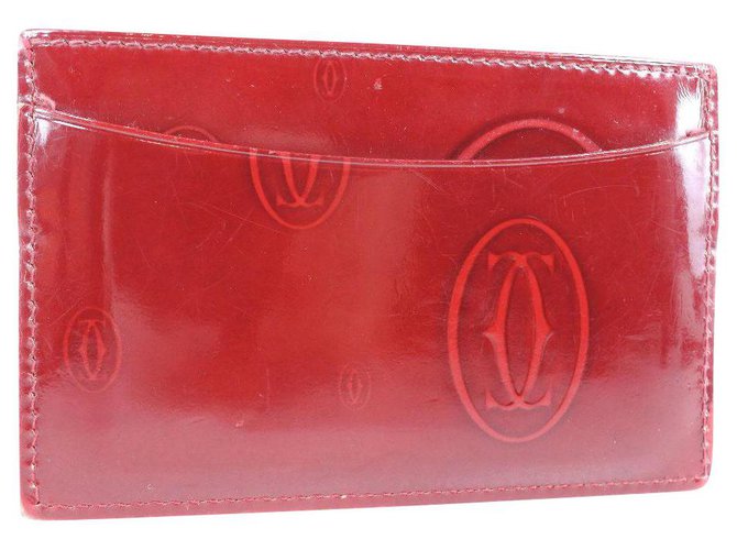 Cartier Brieftasche Rot Leder  ref.236765