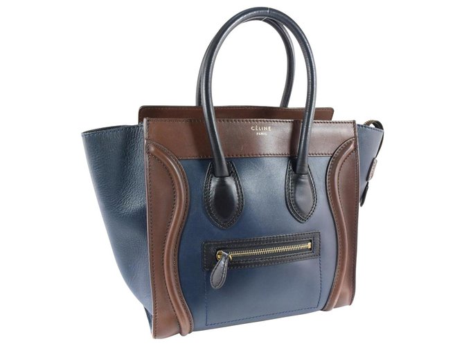Céline Luggage Navy blue Leather  ref.236795