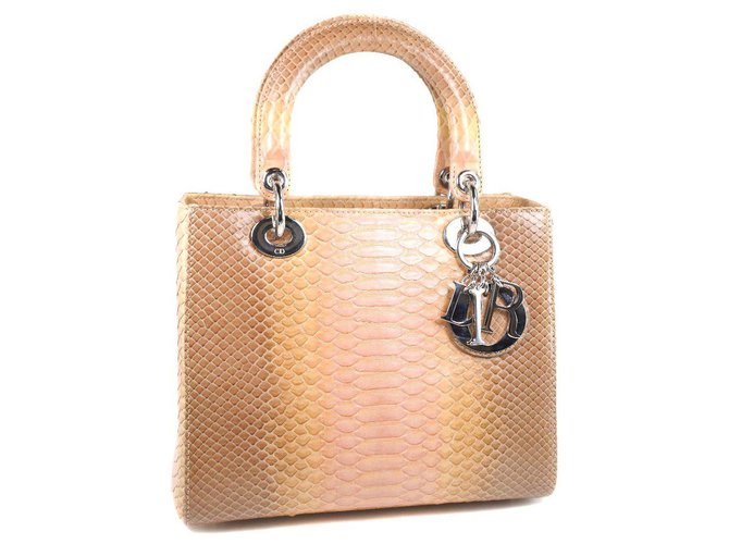 Dior Lady Dior Beige Leather  ref.236815