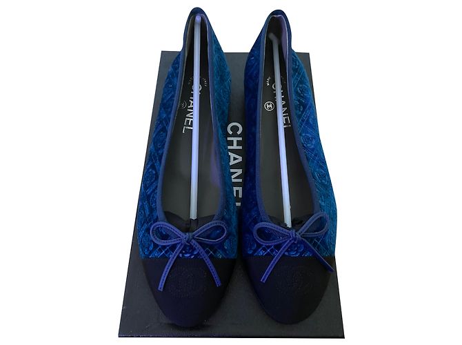 Chanel Bailarinas Azul oscuro