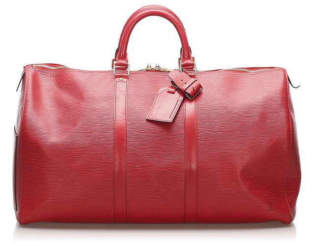 Louis Vuitton Red Epi Keepall 60 Roja Cuero  ref.236944
