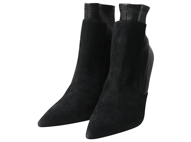 Givenchy Black Leather and Suede Ankle Boots Size 41