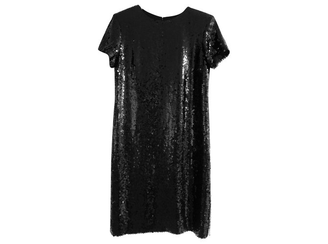 Chanel PF18 Sequin dress Black Polyester  ref.237097