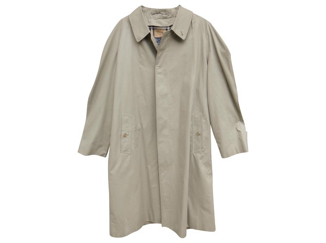 raincoat man Burberry vintage t 56 Khaki Cotton  ref.237160