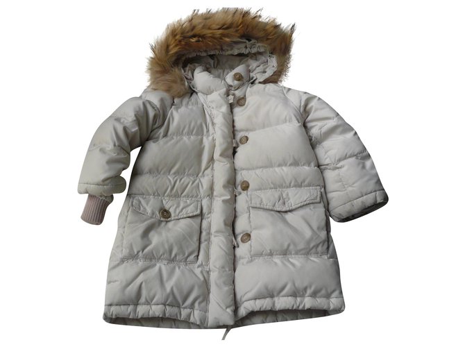 BONPOINT Pale pink long down jacket 3 ans Polyester  ref.237179