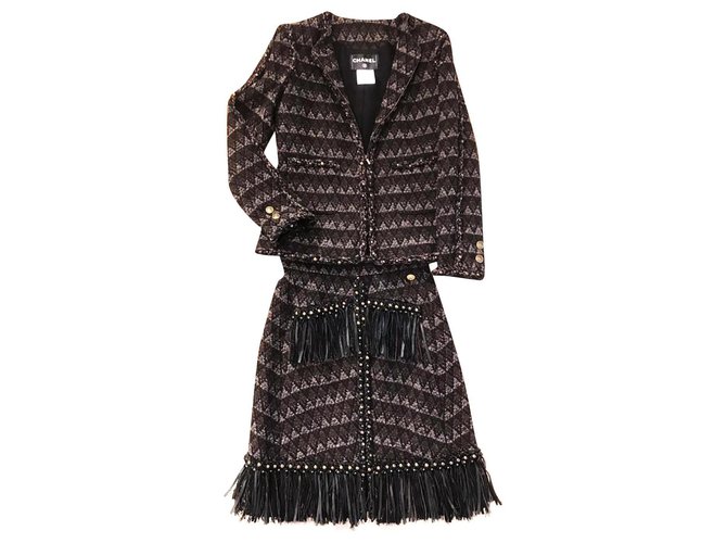 Chanel Runway Paris-Dallas Anzug Mehrfarben Tweed  ref.237180
