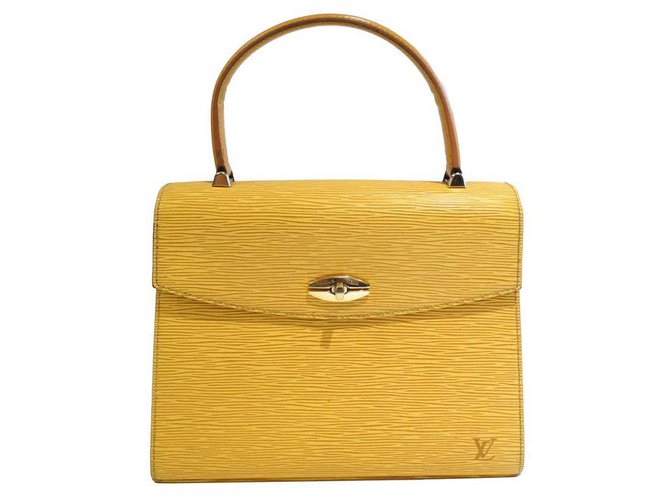 1995 Bolsa Malesherbes de Couro Epi Amarelo Louis Vuitton  ref.237188