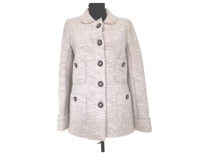 Chanel 7K$ Runway jacket Cream Tweed  ref.237195