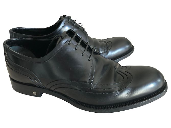 Montsouris Scarpe City Louis Vuitton in Pelle Nera Nero