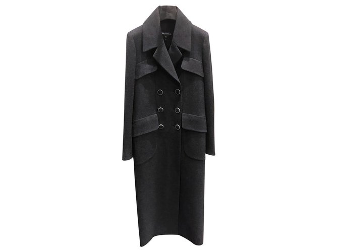 Chanel Bella Hadid nouveau manteau Laine Noir  ref.237202