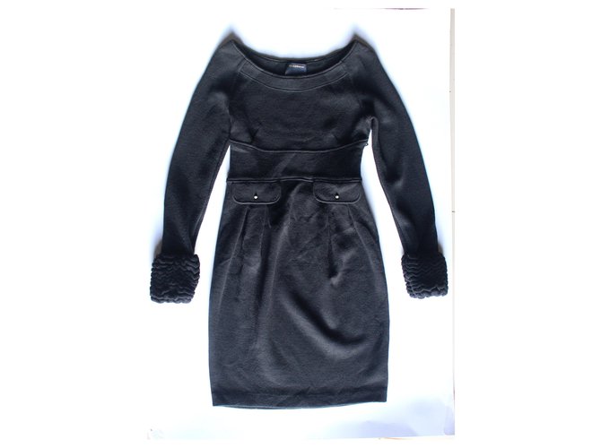 Roberto Cavalli Wool dresse Black Acrylic  ref.237205