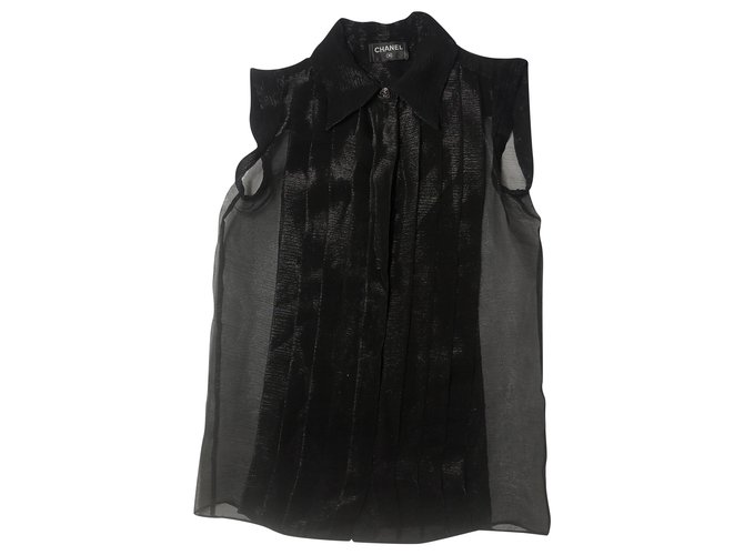 Chanel camicetta Nero Seta