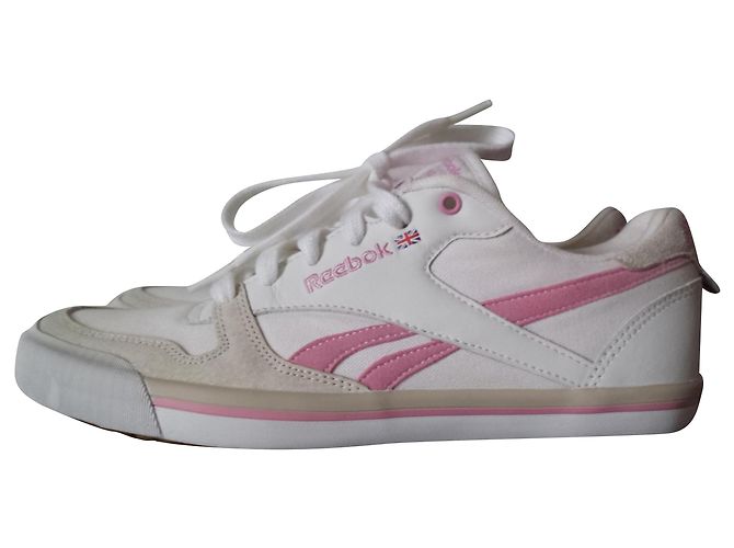 Reebok Baskets toile et cuir Blanc