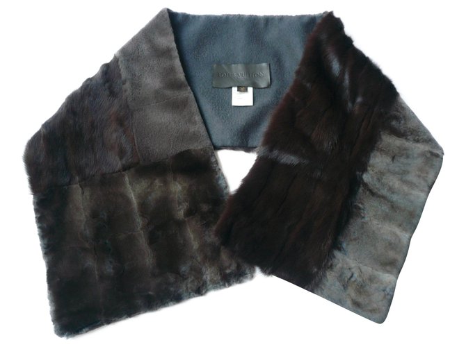 LOUIS VUITTON Mink fur stole in good condition Brown  ref.237389