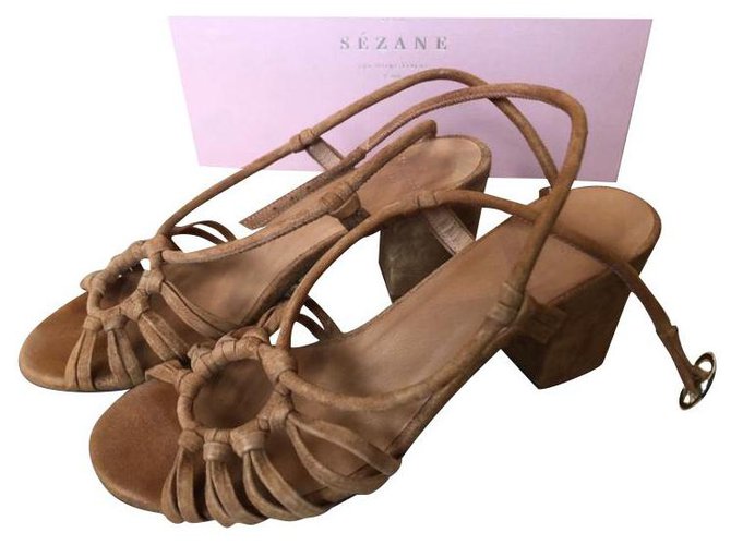 SéZane worn once and too big for me in 36. They are new and perfect condition Caramel Leather  ref.237399