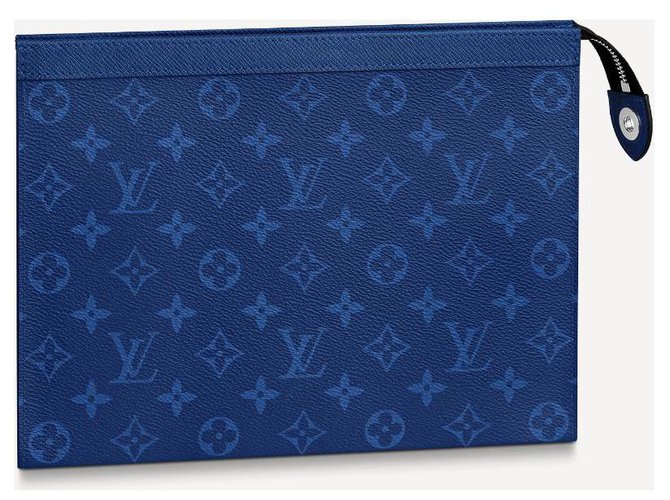 Louis Vuitton LV Pochette Voyage cobalto Blu Pelle  ref.237413