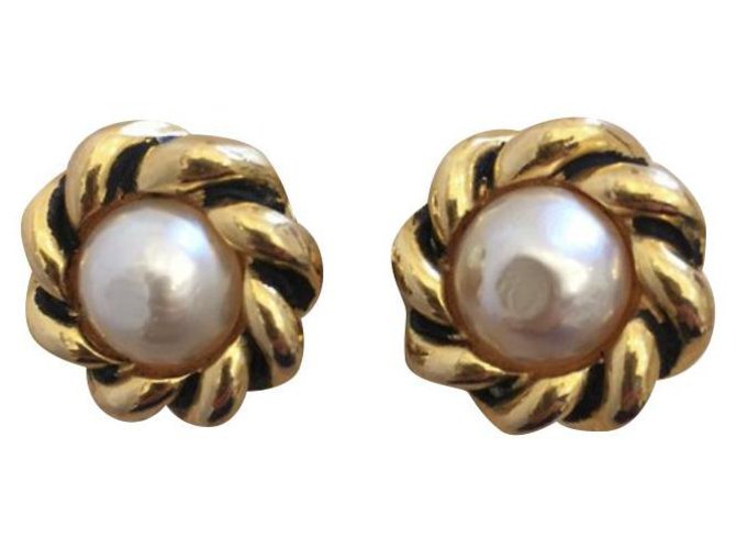Chanel Earrings Golden Steel  ref.237425