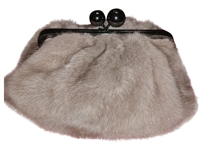 Weekend Max Mara Pasticcino bag in mink Grey Fur  ref.237525
