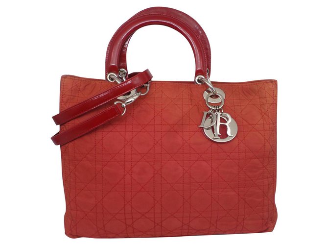 Dior Handbags Red Nylon  ref.237550