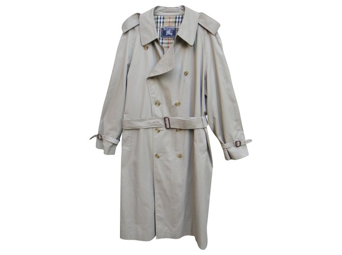 men's Burberry vintage t trench coat  58 Beige Cotton Polyester  ref.237568