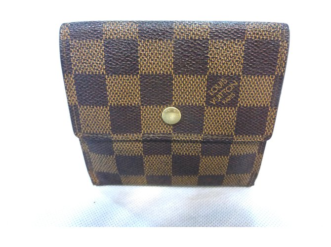 Louis Vuitton ELISE DAMIER EBENE Dark brown Leather  ref.237596