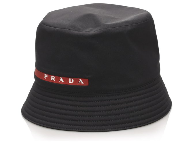 Prada Black Nylon Bucket Hat Cloth ref.237611 - Joli Closet