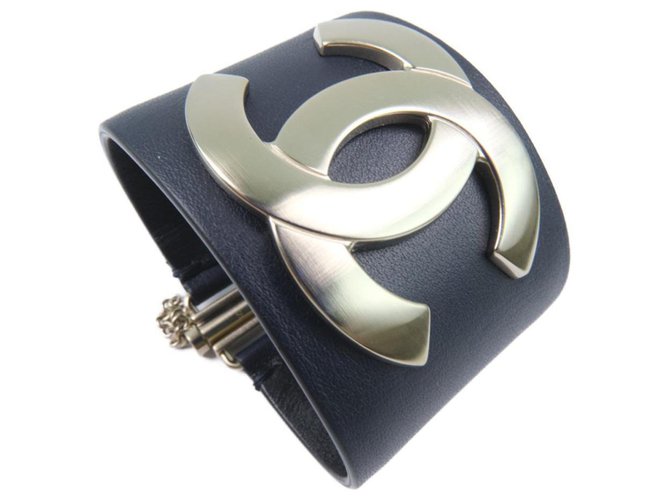Chanel-Armband Schwarz Leder  ref.237686
