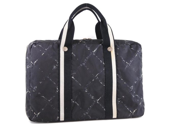 Chanel Briefcase Black Cloth  ref.237688