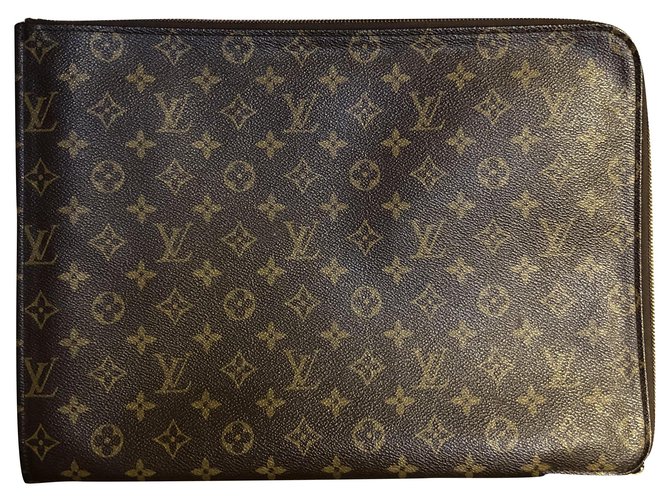 Louis Vuitton Porte documents, wallet Brown Synthetic  ref.237893