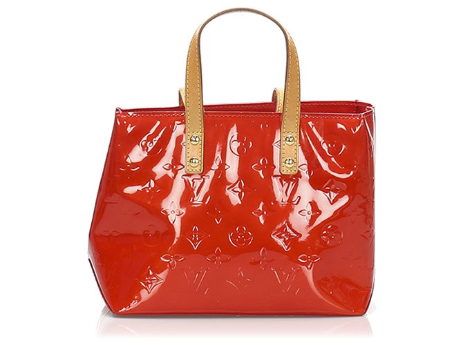 Louis Vuitton Vernis Vermelho Reade PM Marrom Castanho claro Couro Couro envernizado  ref.237972