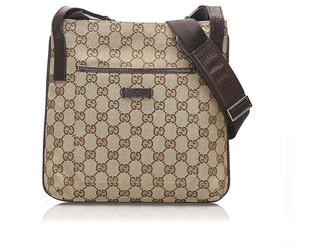 Sac bandoulière Gucci en toile monogram GG avec profils en cuir