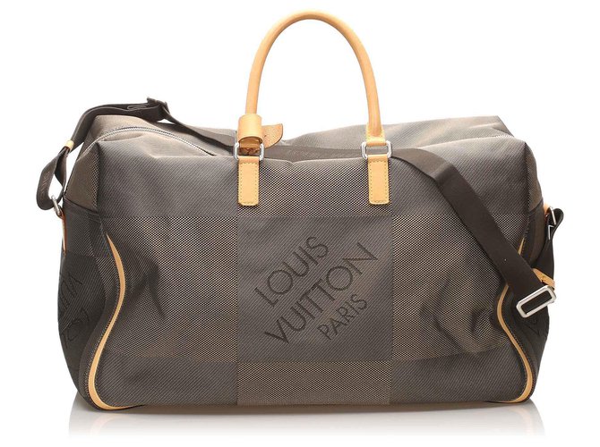 Louis Vuitton Gray Damier Geant Souverain Brown Grey Leather Cloth Pony-style calfskin Cloth  ref.238017