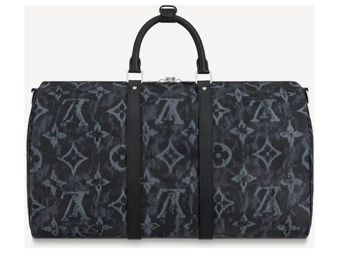 Louis Vuitton LV Keepall Monogram Pastel Noir new Black Leather ref.238200  - Joli Closet