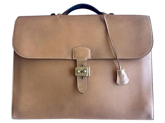 Sac à dépêches Hermès Sac a Depêches Beige Leather