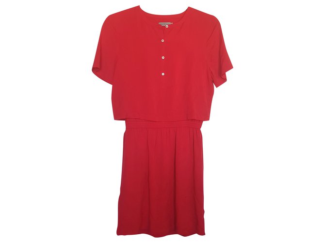 Calvin Klein Dresses Red Viscose  ref.238314