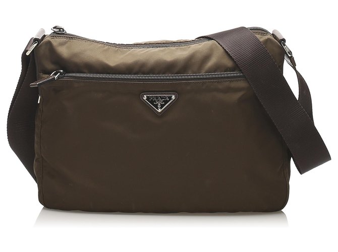 Prada Brown Nylon Messenger Bag