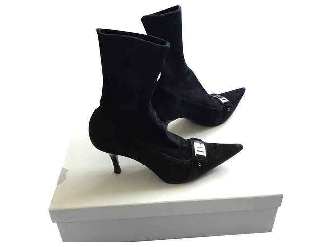 Dior Ankle Boots Black Suede  ref.238675