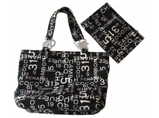 Chanel Handbags Black White Cotton  ref.238700