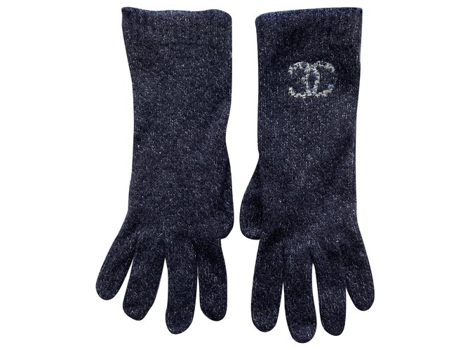 Chanel Cashmere gloves Blue  ref.238720